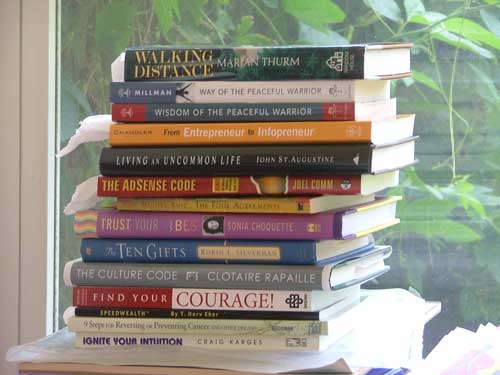 pile of books close up